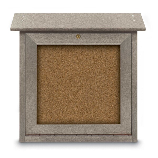 Outdoor Enclosed Combo Board, 48"x36", Black Frame/Black & Cobalt